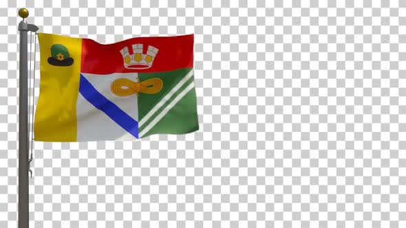 Sasovo City Flag (Russia) on Flagpole with Alpha Channel - 4K