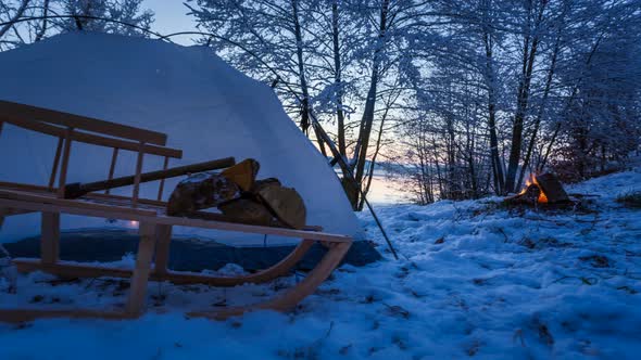 Postcard from winter scenery in nature