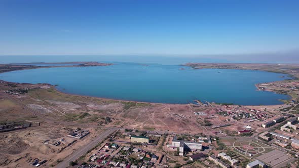 Drone View of Bertys Bay Lake Balkhash