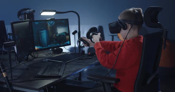 Boy Playing a VR Game