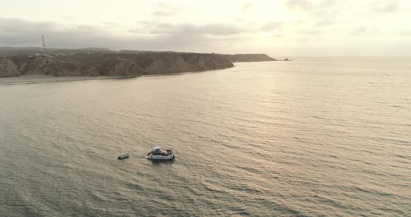 Yacht ride in Santa Marianita beach Ecuador sunset