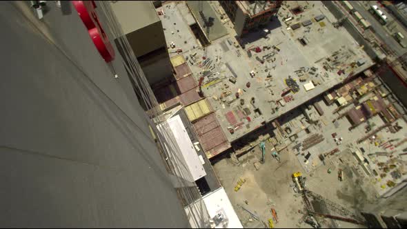 Aerial panning shot of the City Creek Center construction site