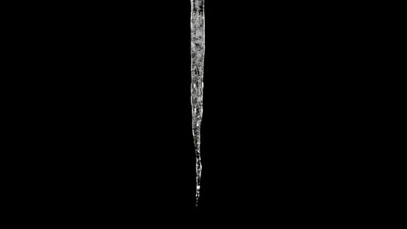 Full Cycle of Icicle Melting. Time lapse with Alpha Channel