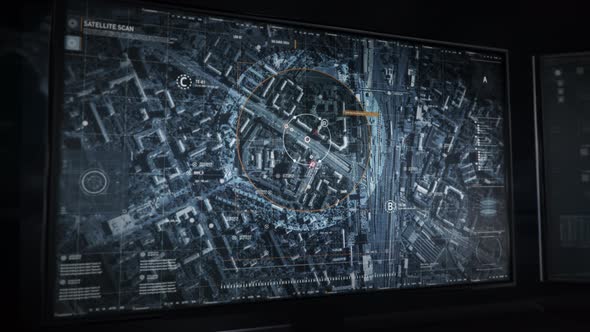 High tech radar software has located the target enemy on the city highway alt