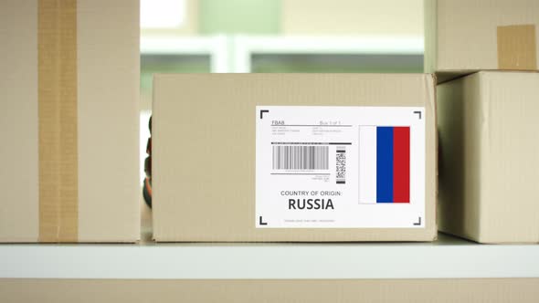 Parcel From Russia in a Postal Service Storage