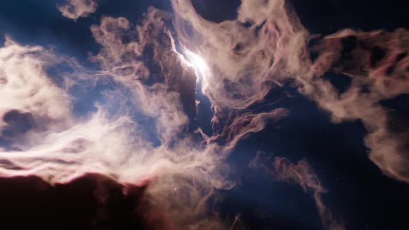 Traveling Through Deep Space Nebula Beauty of Universe Cloud of Star