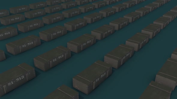 A Lot Of Army Box In A Row Hd