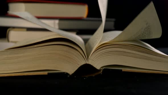 Old book's page turning, Slow Motion alt