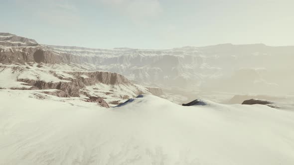 Rocks Covered in Snow in Ski Resort