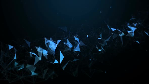 Abstract Polygonal Space Background with Connecting Dots and Lines