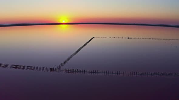 Pink Salt Lake Top View