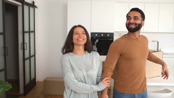 Sweet Home Moving to New Apartment Married Couple is Relocation in Own Flat Concept