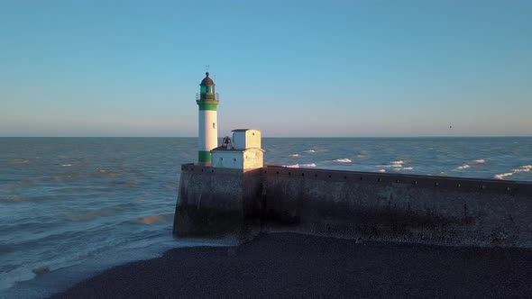 Lighthouse by the sea in France