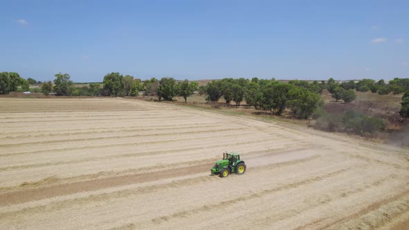 Aerial Pan Shot of Reseeding Fields at Sdot Negev, Israel