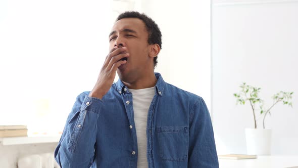 Yawning Afro-American Man, Portrait