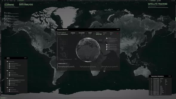 Interface of a computer tech locating the vulnerable satellite network position alt