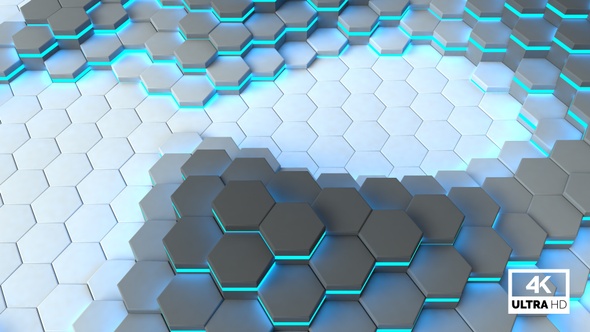 Abstract Hexagon Background Cyan