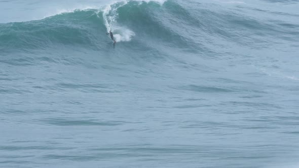 Surfer Does Water Sports Surfing Among Boundless Ocean