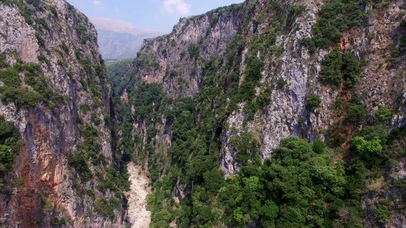 Valley will mountains on each side in Albania