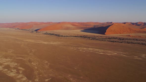 Flying over the desert in Namibia in a hot air balloon