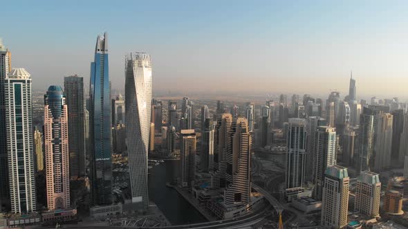 Panorama of the  District Dubai  Marina 