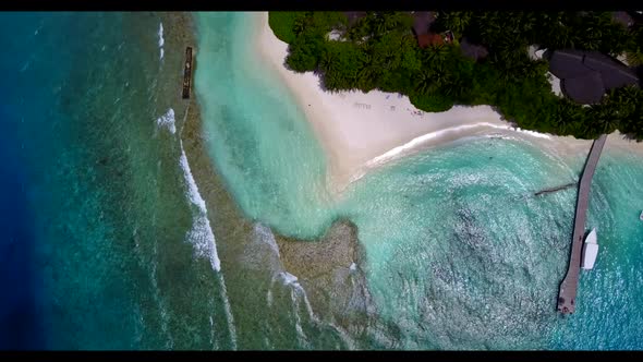 Aerial drone view texture of tropical coast beach time by blue lagoon with white sand background of 