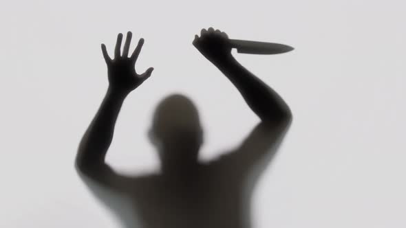 Silhouette of a Knife Wielding Killer