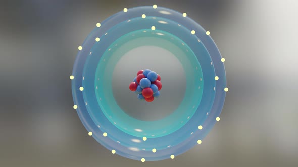 Atom anatomy, Atomic model or structure , alpha channel, electrons orbiting the nucleus particles,