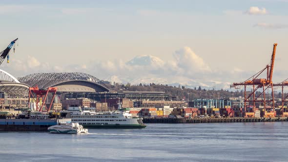 Mt. Rainier seen from Seattle Washington.