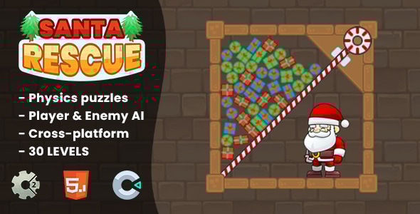 Santa Rescue - HTML5 Game | Construct 3 & Construct 2