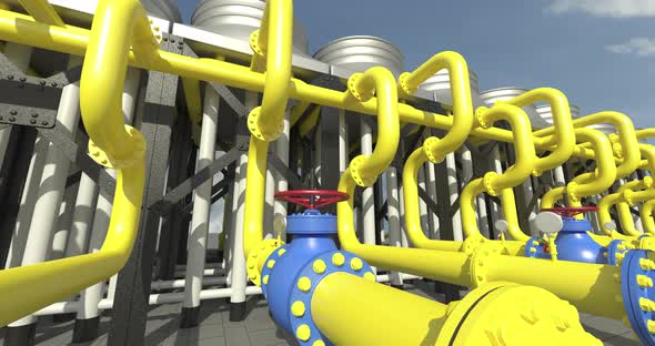 Chiller Cooling System at the Compressor Station Seamless Loop Time Lapse alt