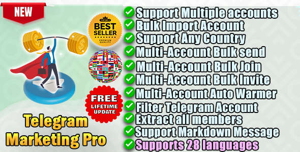 Telegram Marketing Tools-Scraper/Extract/Add/Search/Invite Member