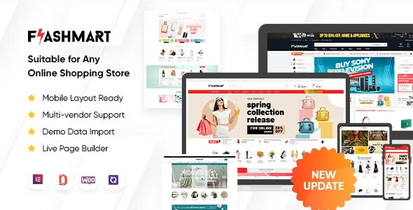 FlashMart - Multipurpose Elementor WooCommerce WordPress Theme (10+ Homepages & Mobile Layout Ready)