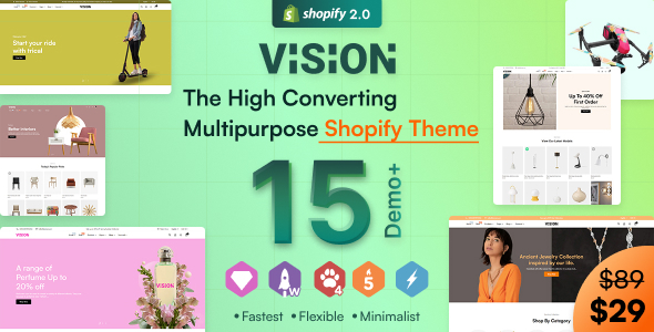 Vision - Multipurpose, Clean, Versatile, Responsive Shopify Theme OS 2.0 - Multilanguage - RTL suppo