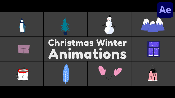 Christmas Winter Animations for After Effects alt
