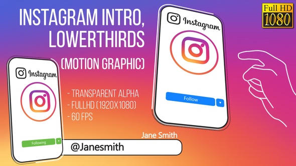 Instagram Intro and Lowerthird (FullHD) alt