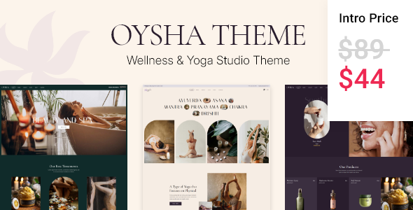 Oysha – Wellness Center and Yoga Studio WordPress Theme – 0 Sold!