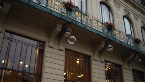 Soap Bubbles on the European Street