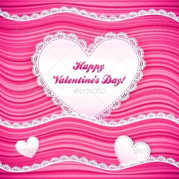 Vector Pink Wavy Valentine's Day Background