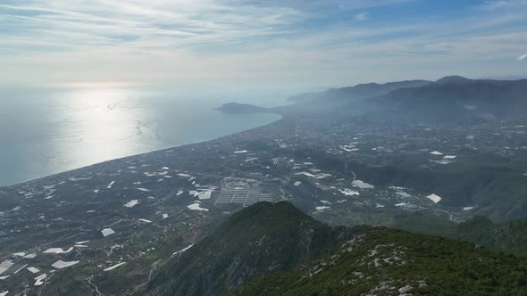 View of the city of Alanya aerial view 4 K