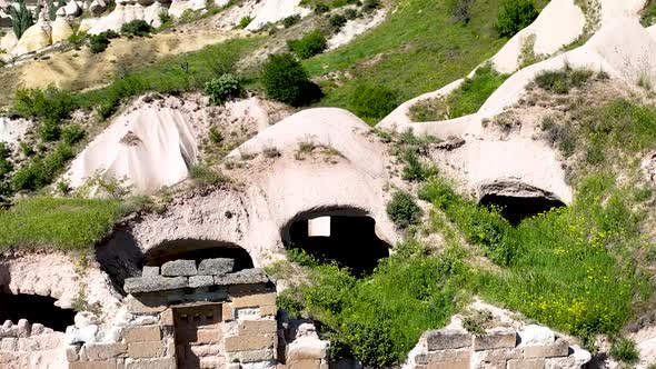 Awesome Aerial View of Goreme Historical National Park in Cappadocia Turkey 4 K