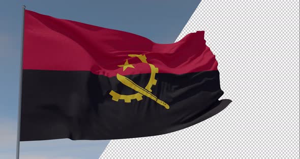 flag Angola patriotism national freedom, seamless loop, alpha channel