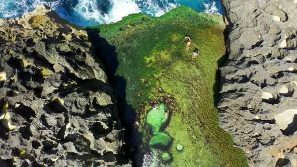 Angel's Billabong, the Natural Pool on the Island of Nusa Penida, Bali, Indonesia. BAILI, INDONESIA