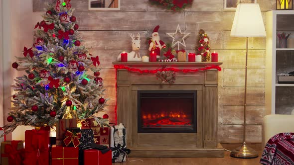 Cozy Living Room Decorated for Christmas Celebration