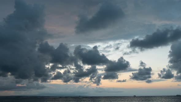 Sunrise at the Sea Time Lapse. View From Sanur Beach, Bali, Indonesia