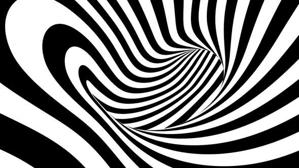 Black And White Hypnotic Stripes In Motion