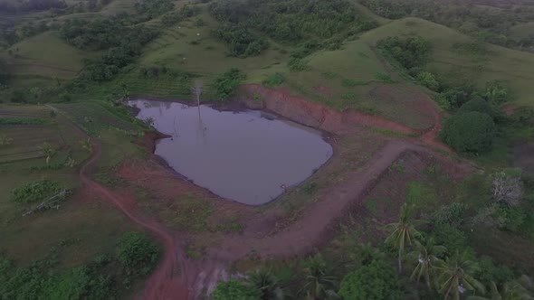 Aerial View of Rural Farmland in the Philippines