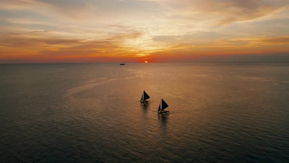 Sunset Over the Sea. Boracay, Philippines