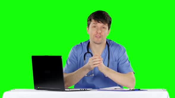 Doctor's Consultation. Green Screen