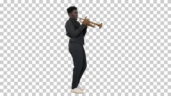 African american musician playing the, Alpha Channel